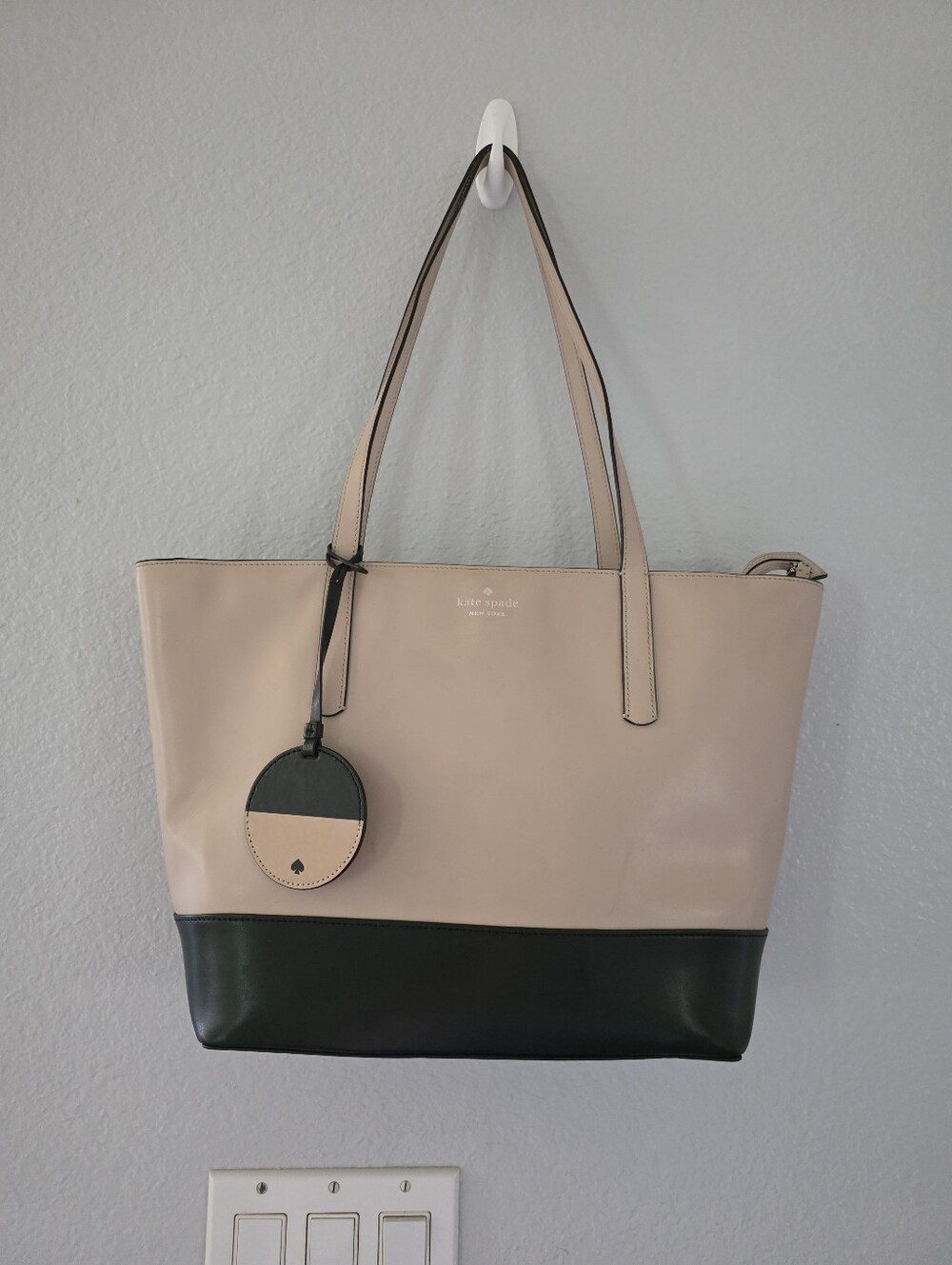 Kate Spade New York Colorblock Tote Bag – Blush Pink & Black
